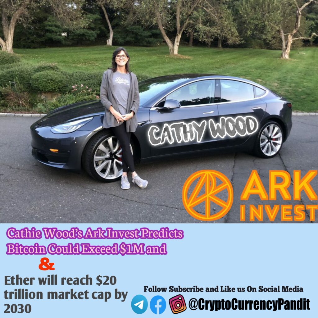Cathy Wood With her Tesla Bitcoin Ether Prediction 2030