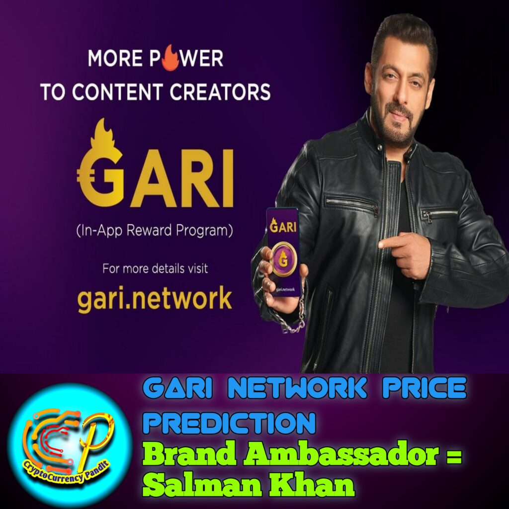 GARI Price Prediction Salman Khan GARI Network Brand Ambassador Indian Token Hype GARI Token Price Prediction